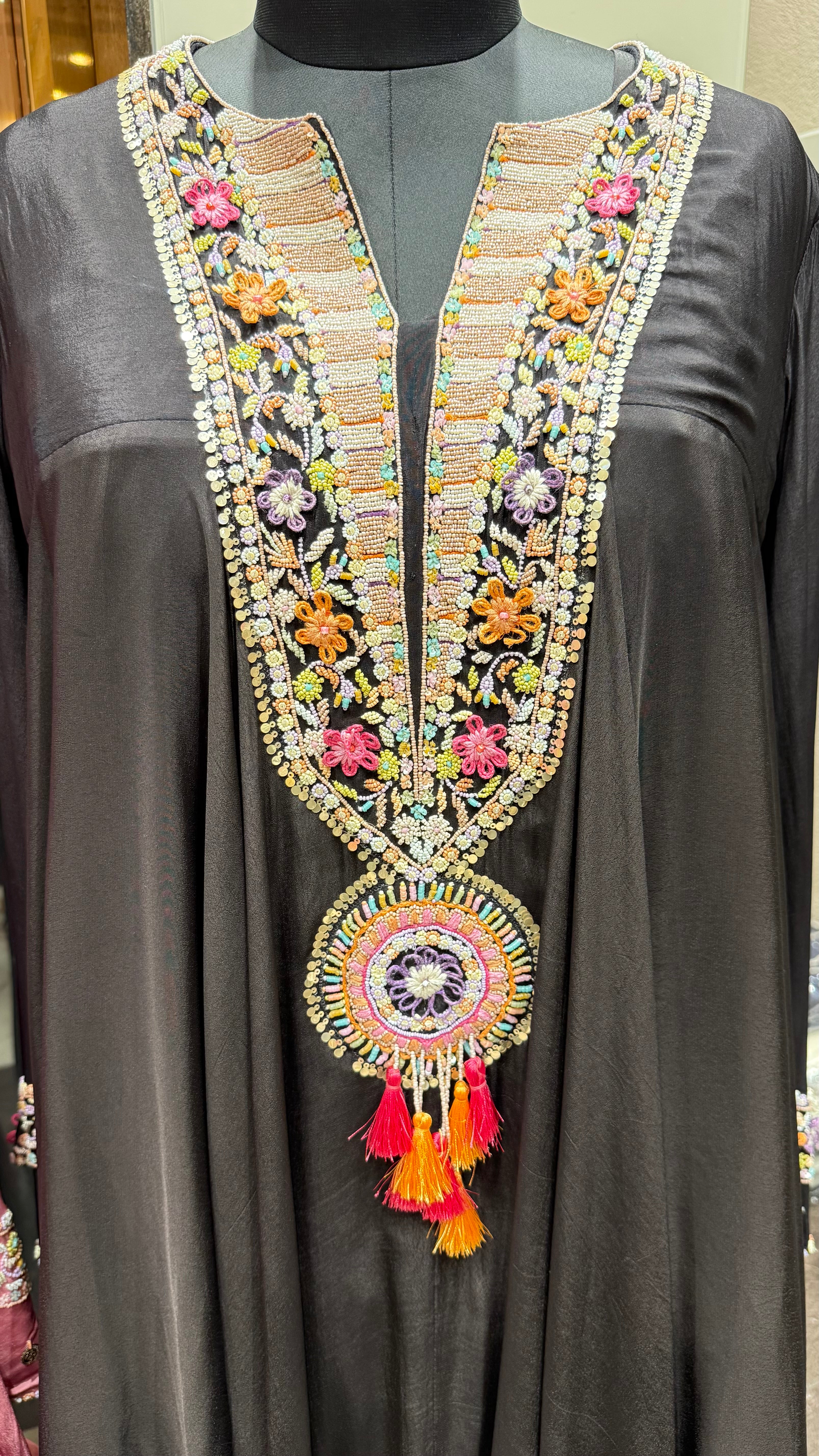 TASSEL HEM KAFTAN PANT SET