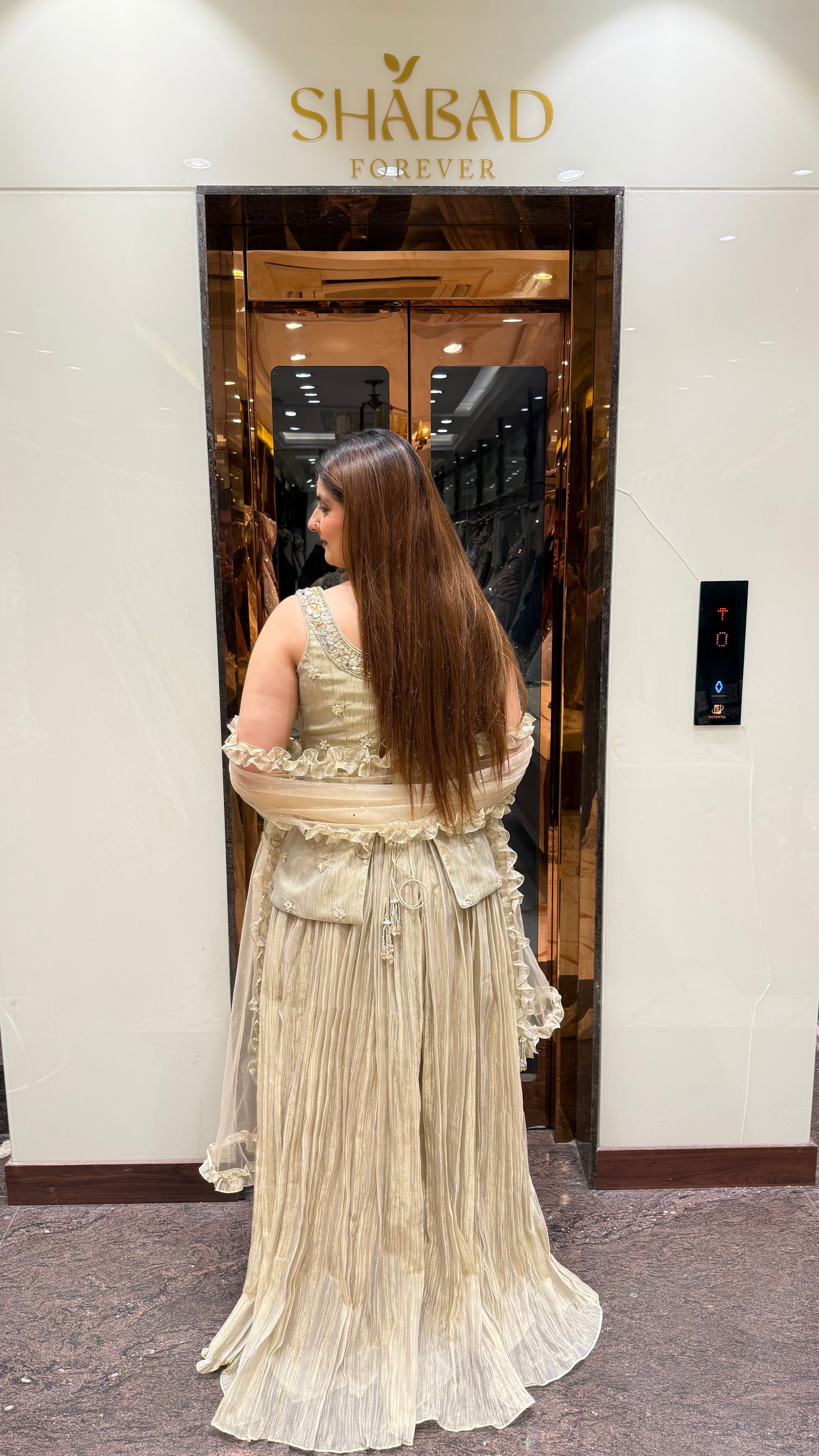IVORY GLOW CRUSHED SHARARA SUIT