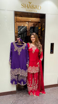 AFSANA HAND EMBROIDERED SHARARA SUIT
