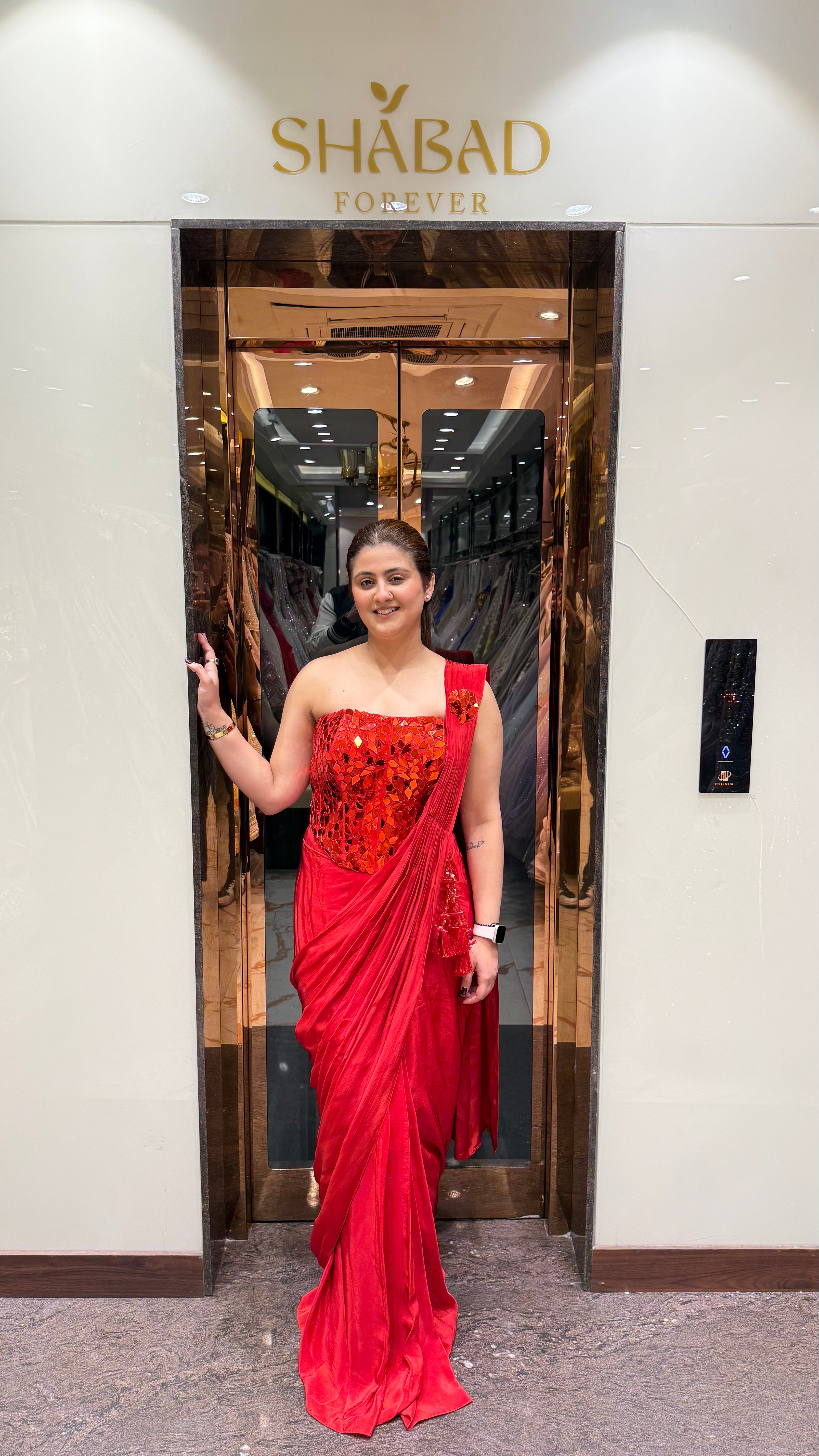 Mirror Tulip Corset Saree