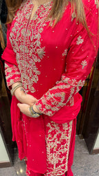 Long handwork Suit With Sharara