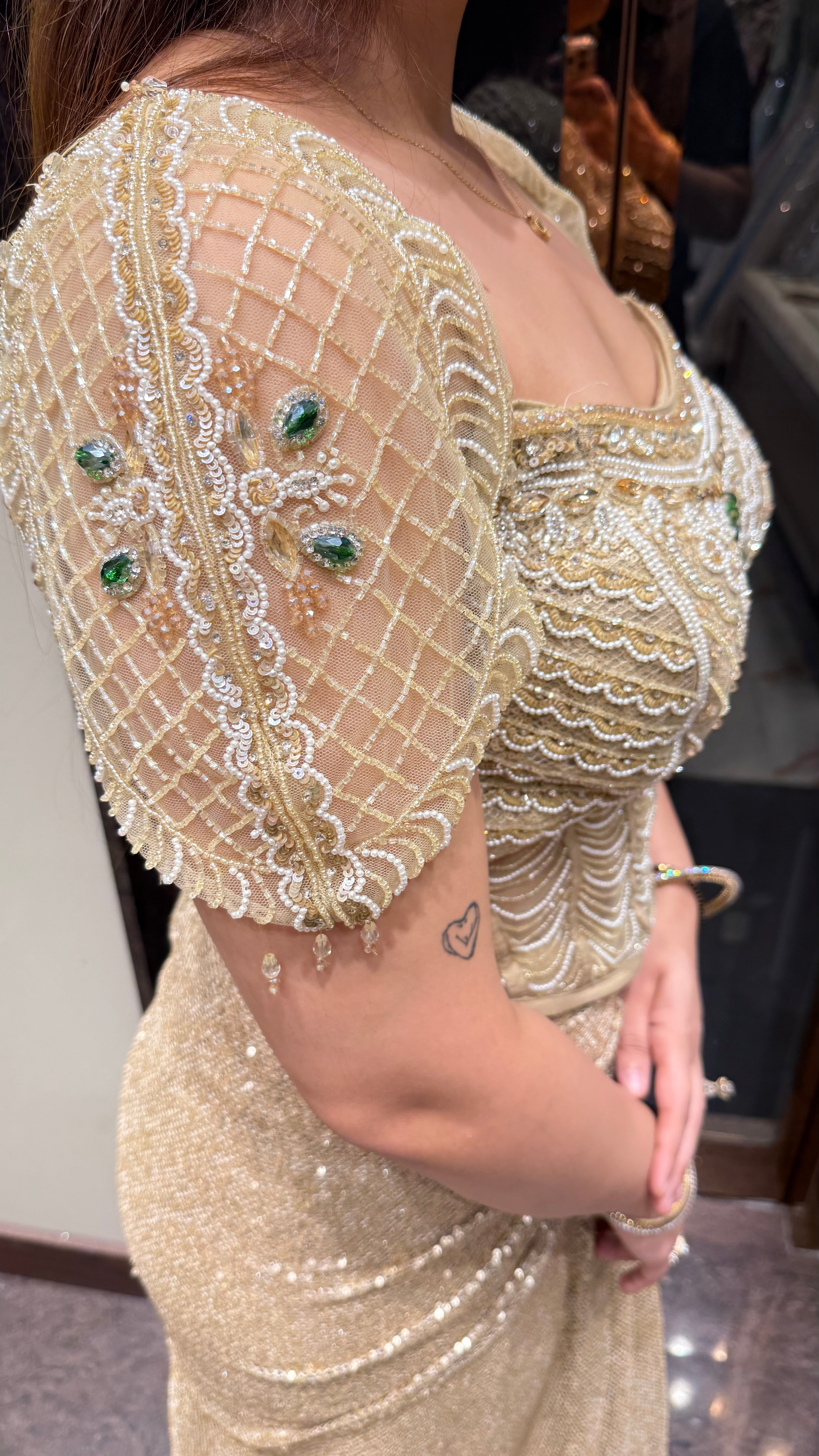 MAISON GOLD CORSET WITH DRAPE SKIRT