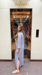 OMAN DENIM SLIT DRESS