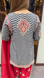 Colour block contrast farshi salwar suit