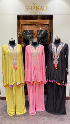 TASSEL HEM KAFTAN PANT SET