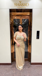 MAISON GOLD CORSET WITH DRAPE SKIRT