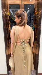 Shell Backless Dress With Skirt