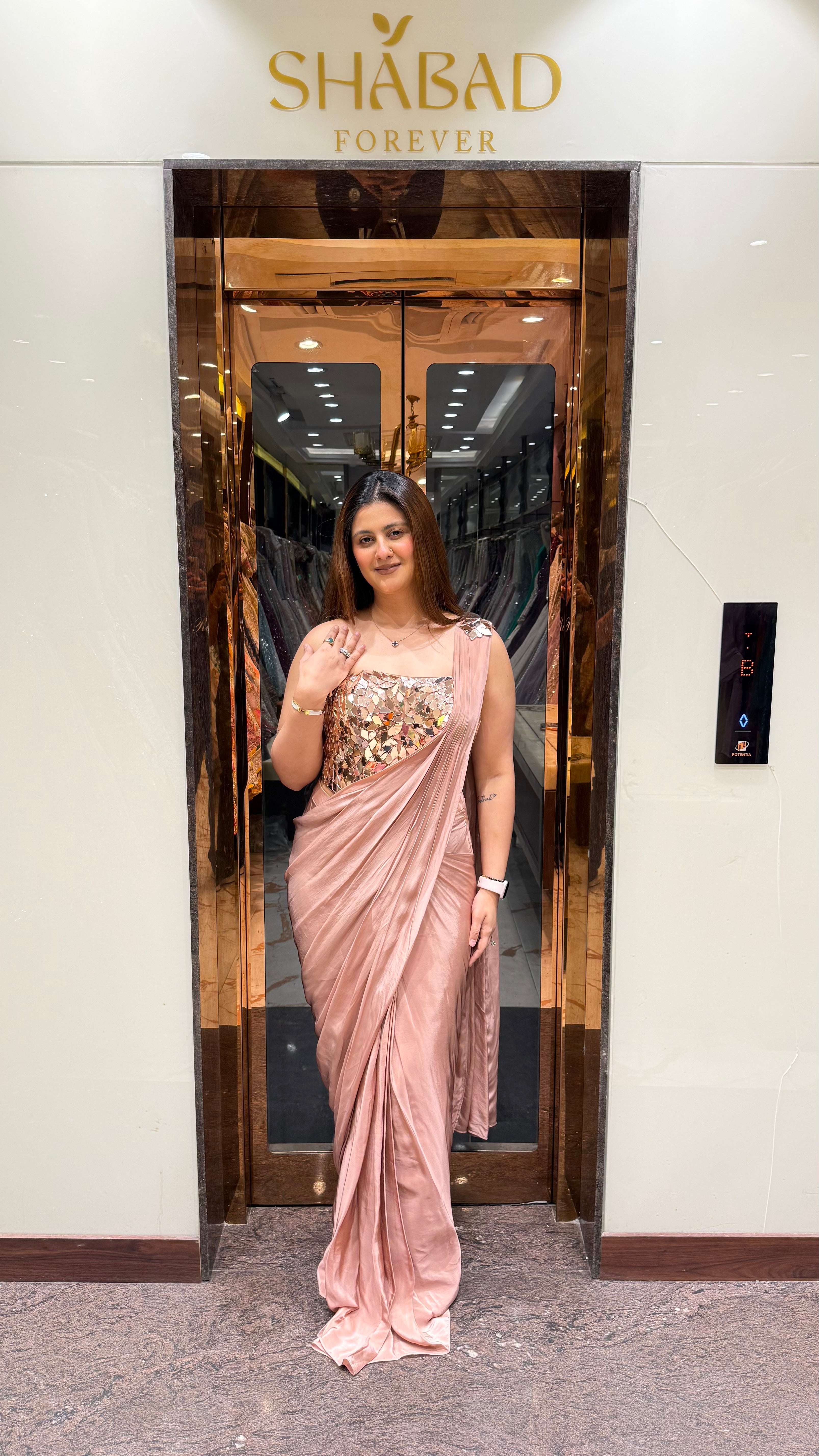 Mirror Tulip Corset Saree