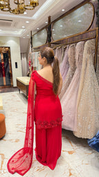 ROUGE ONE SHOULDER SHARARA SET