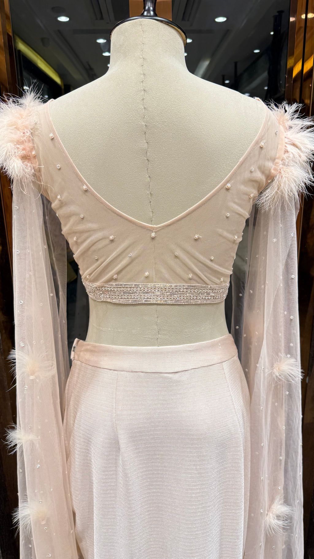 BLUSH PINK CROPTOP WITH SKIRT