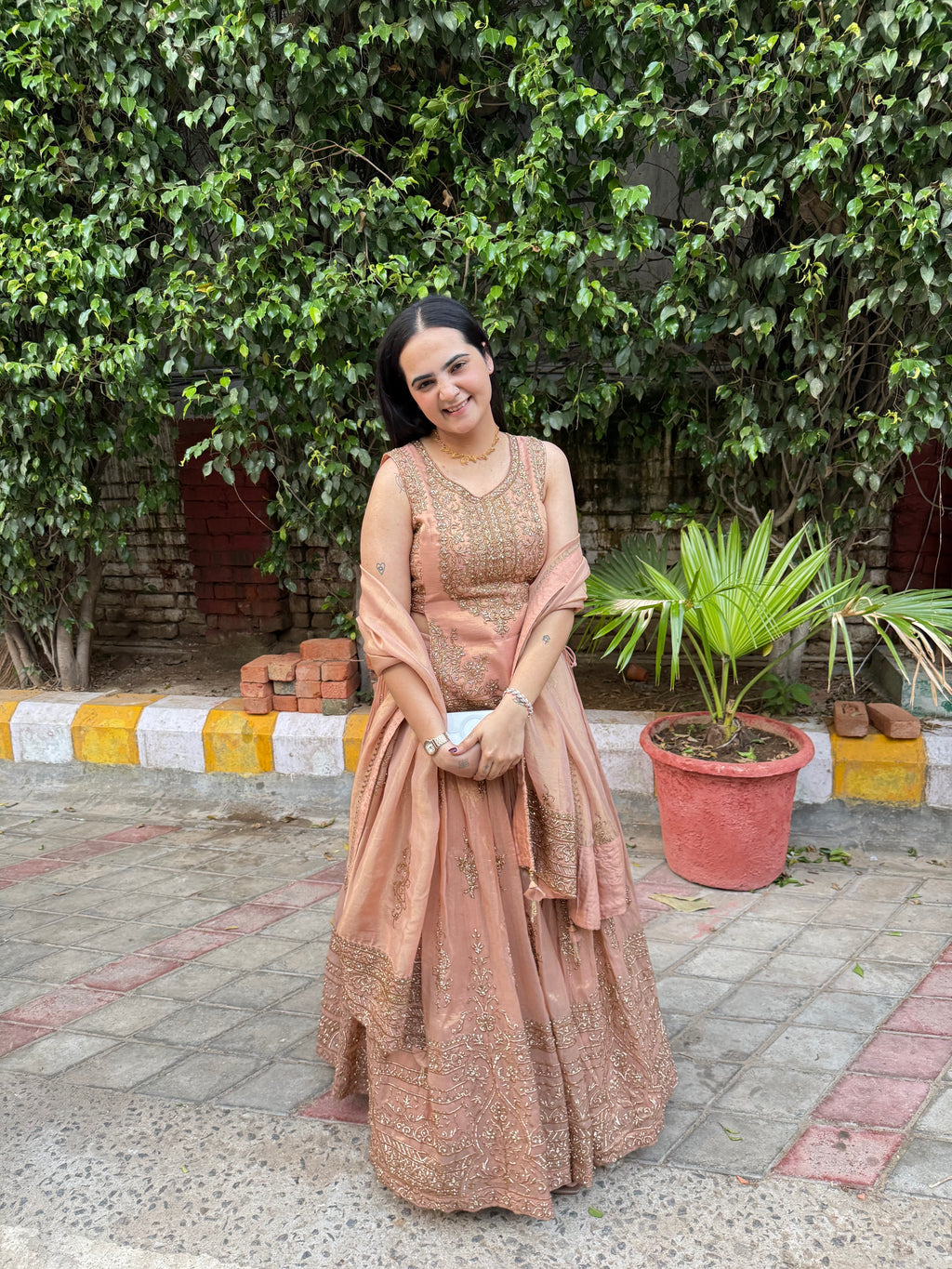 Short Shirt Style Designer Lehenga With Zari & Badla Work