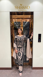 Ulfat Long Hand Embroidered Suit