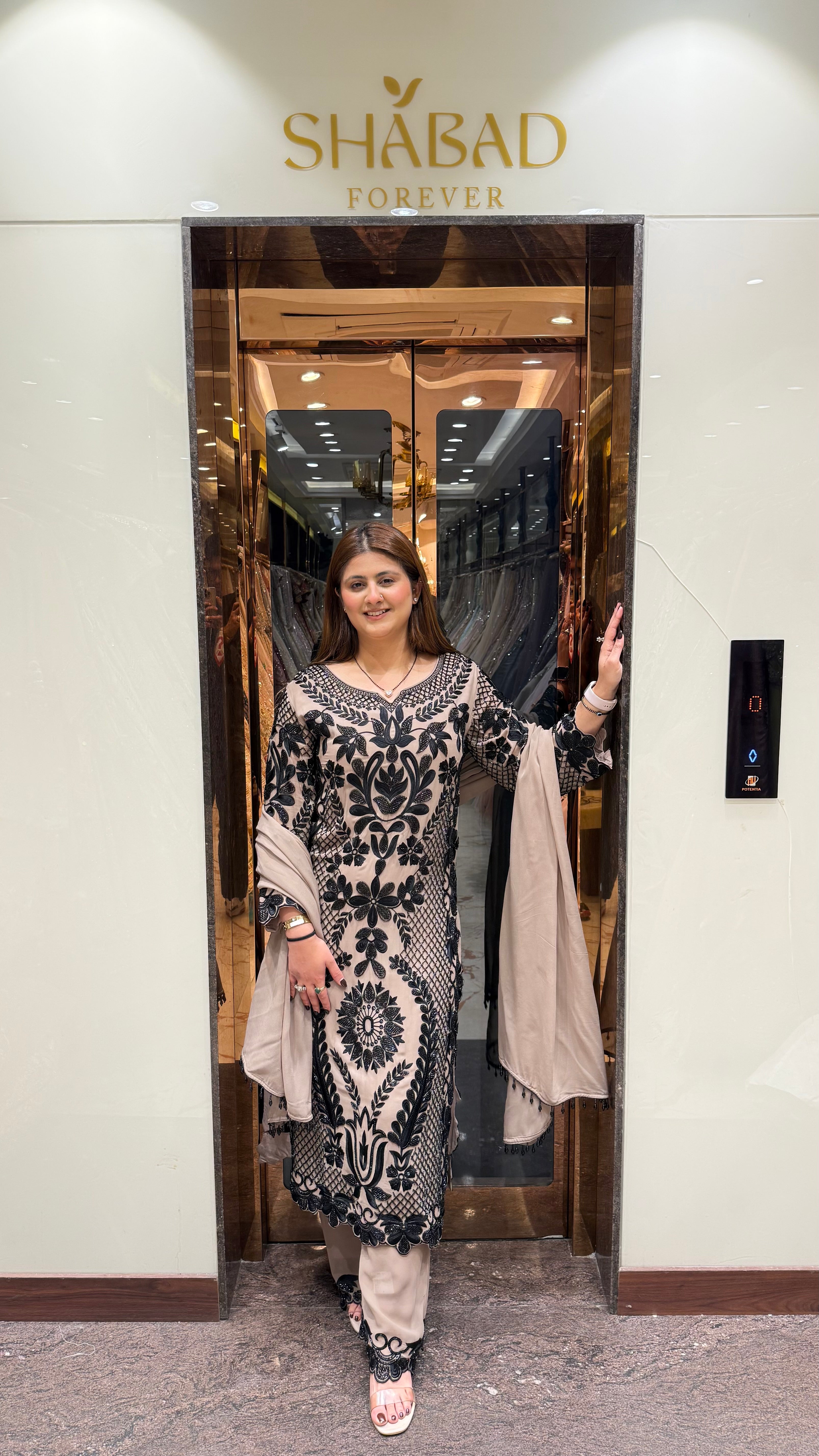 Ulfat Long Hand Embroidered Suit