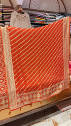 PURE BANARSI BANDHEJ KHADDI GEORGETTE UNSTITCHED SUIT