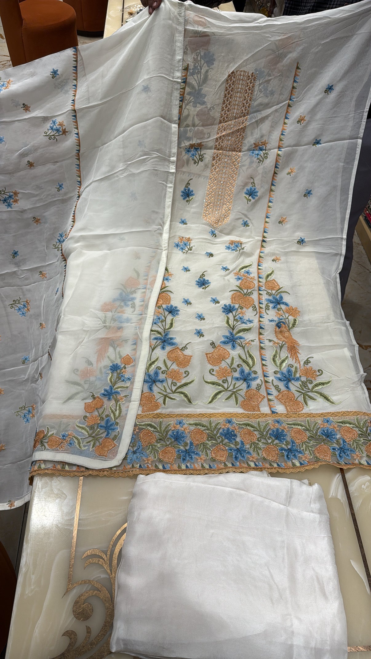 Organza Unstitched Suit