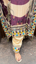 Horse Detailing Kaftan Set with Salwar