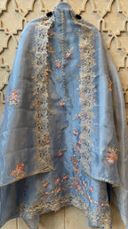 Glass Tissue Hand Work Unstitched Suit