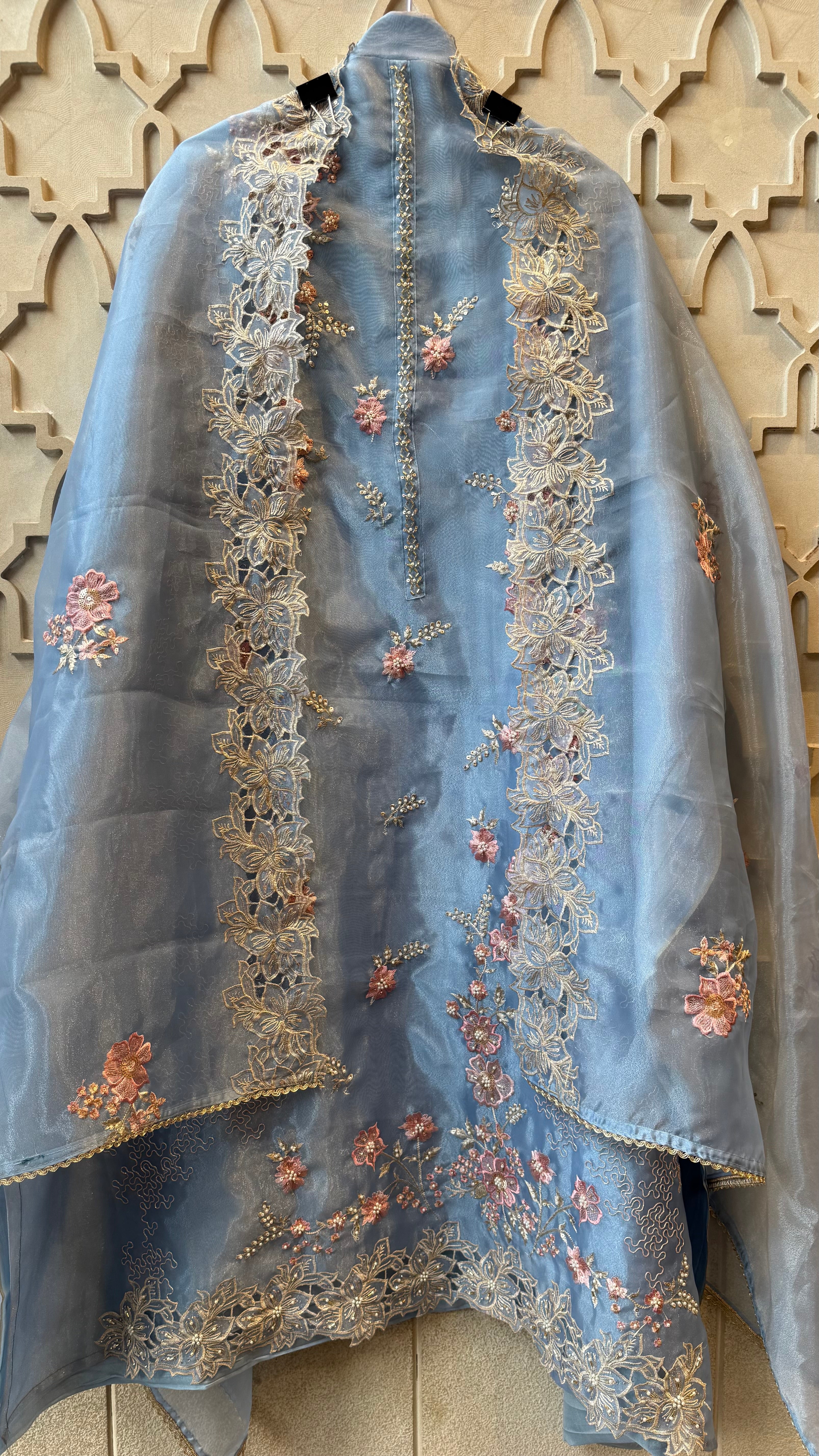 Glass Tissue Hand Work Unstitched Suit