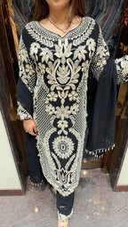 Ulfat Long Hand Embroidered Suit