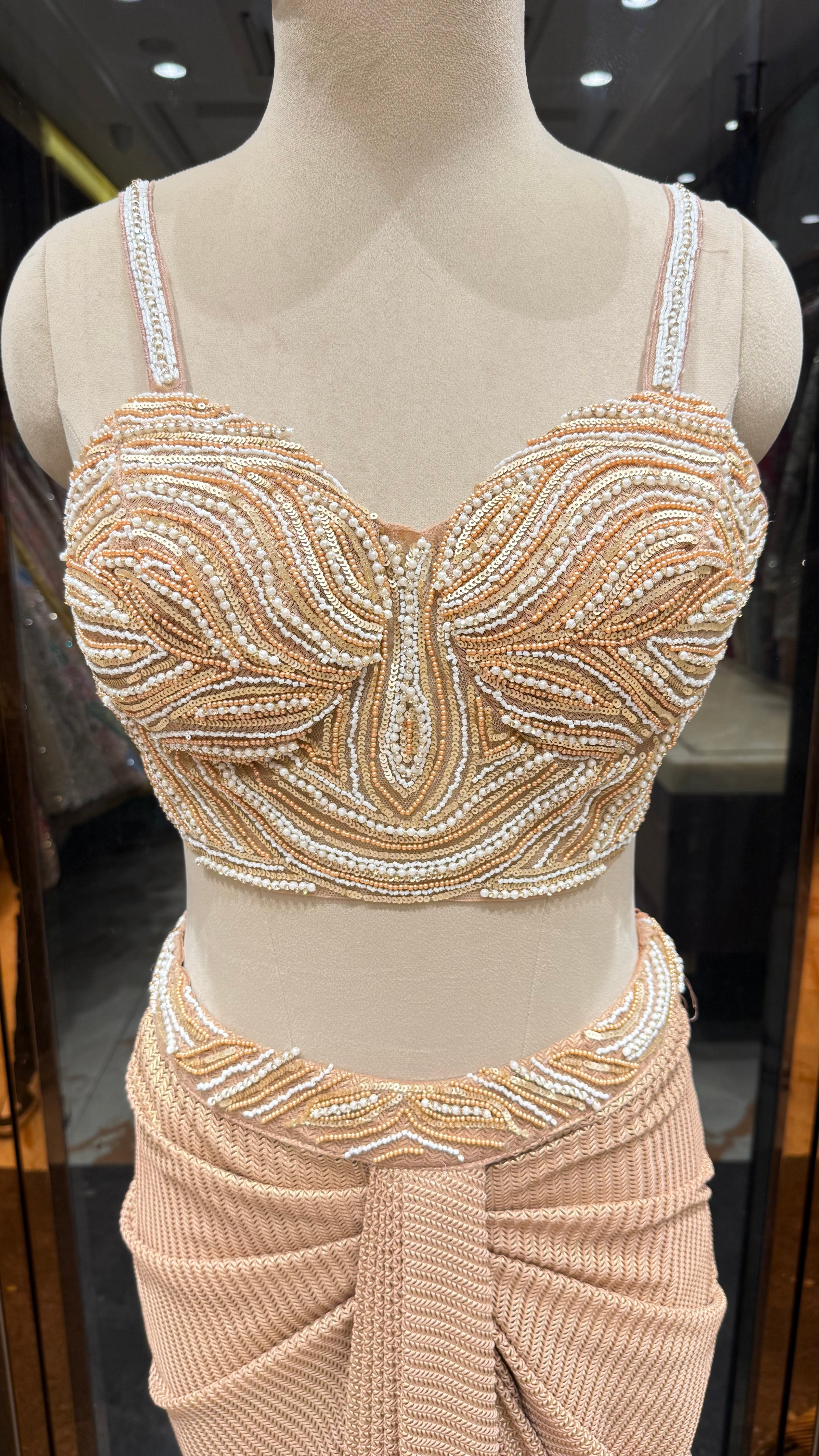 3-piece Indo-Western Cape Set with Drape Skirt
