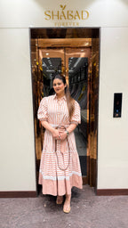 PEACHY FLARED COTTON DRESS