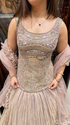 MAUVE MIST CRUSHED LEHENGA