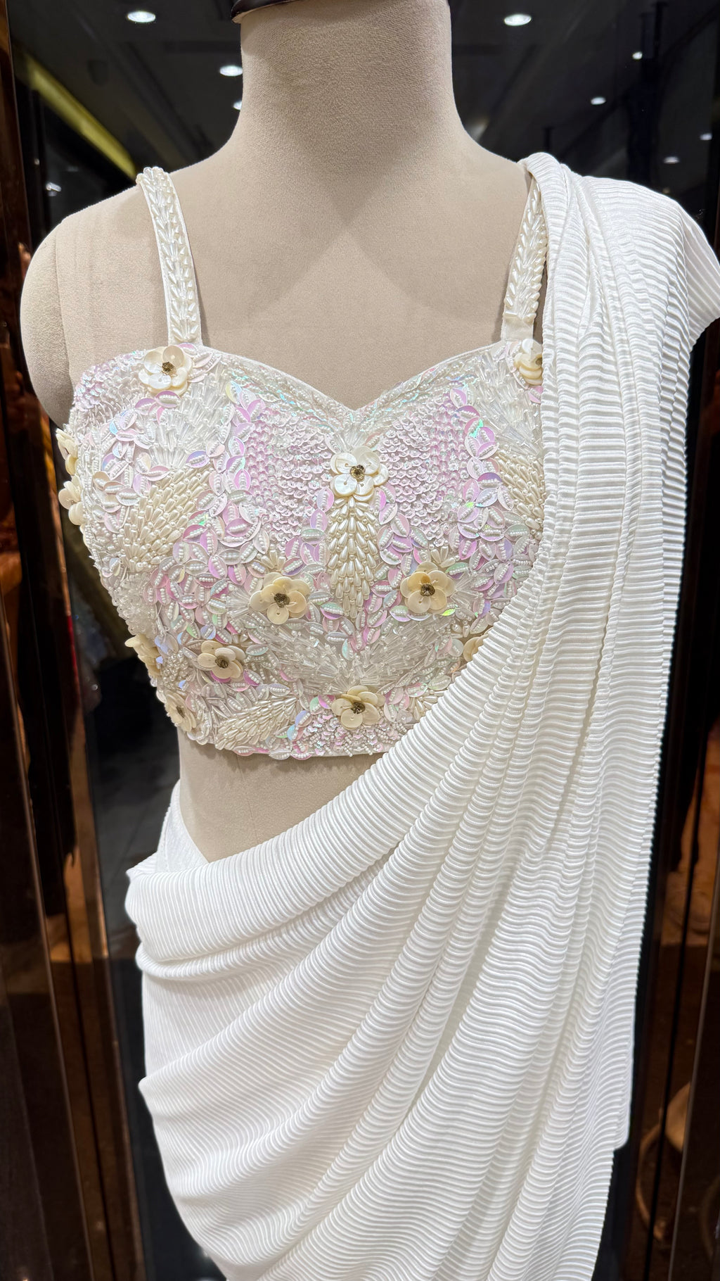 Halo Bustier Drape Saree