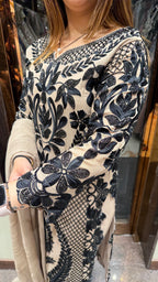 Ulfat Long Hand Embroidered Suit