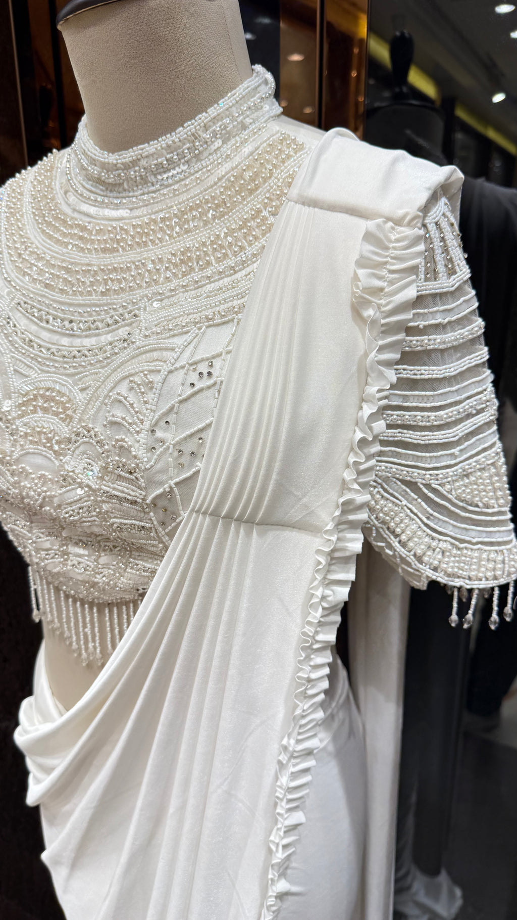 CLOUD PEARL DRAPE SAREE