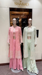 LONG JACKET EMBROIDERED PALAZZO SET