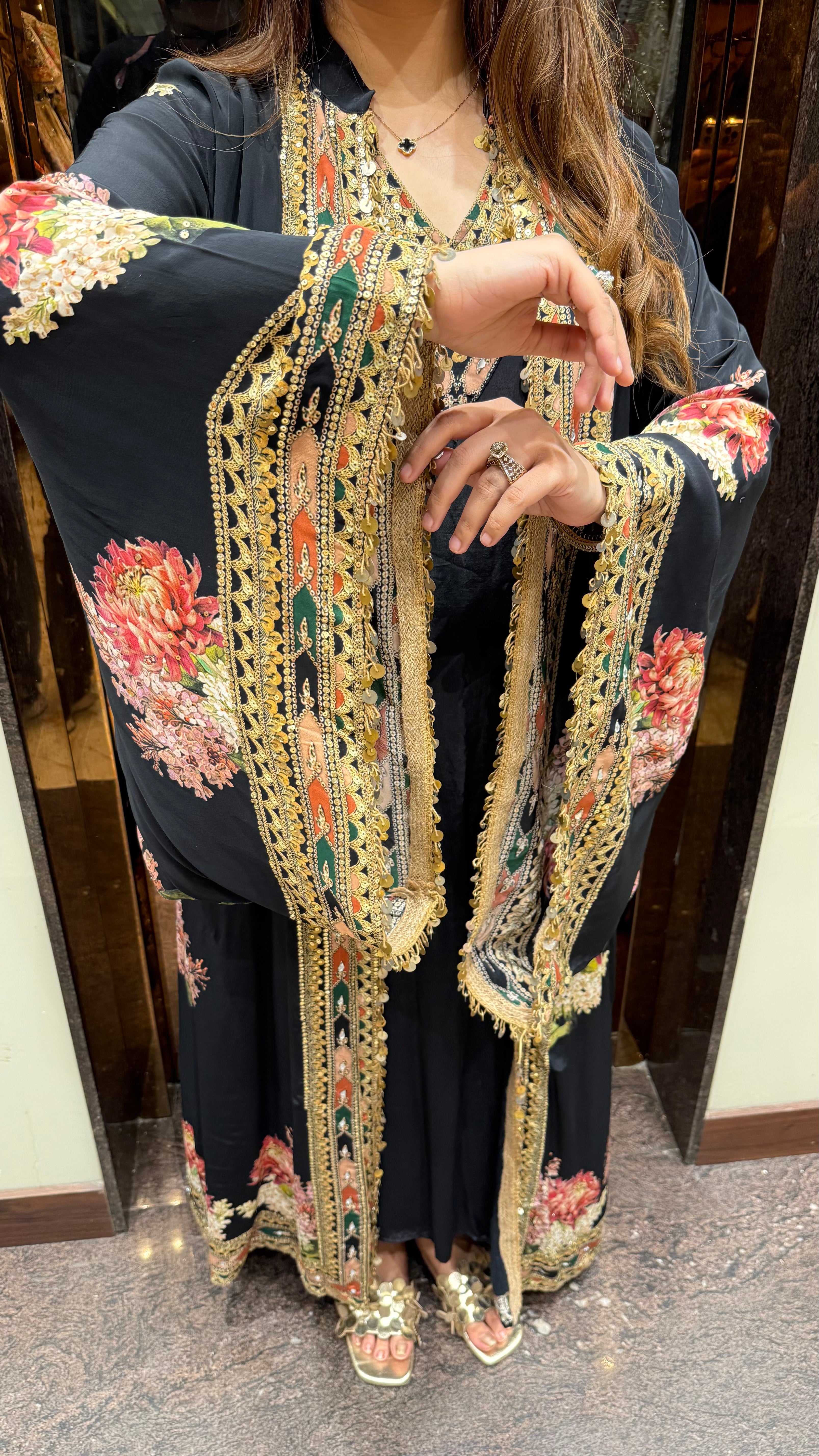 GULBANO BELL SLEEVE CAPE DRESS