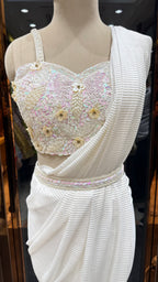 Halo Bustier Drape Saree