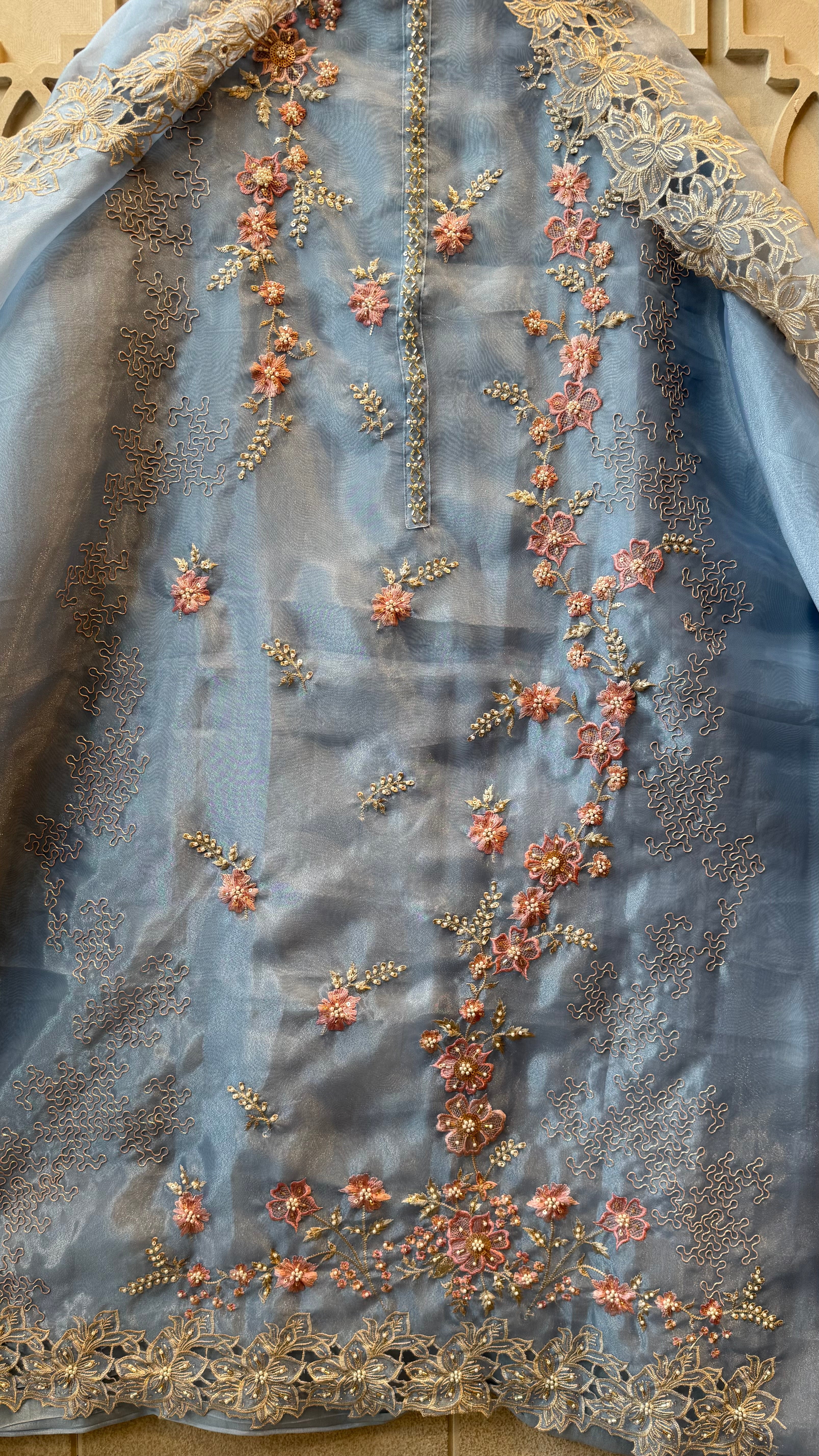Glass Tissue Hand Work Unstitched Suit
