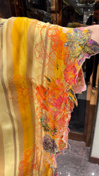 Stripes and multi floral kaftan