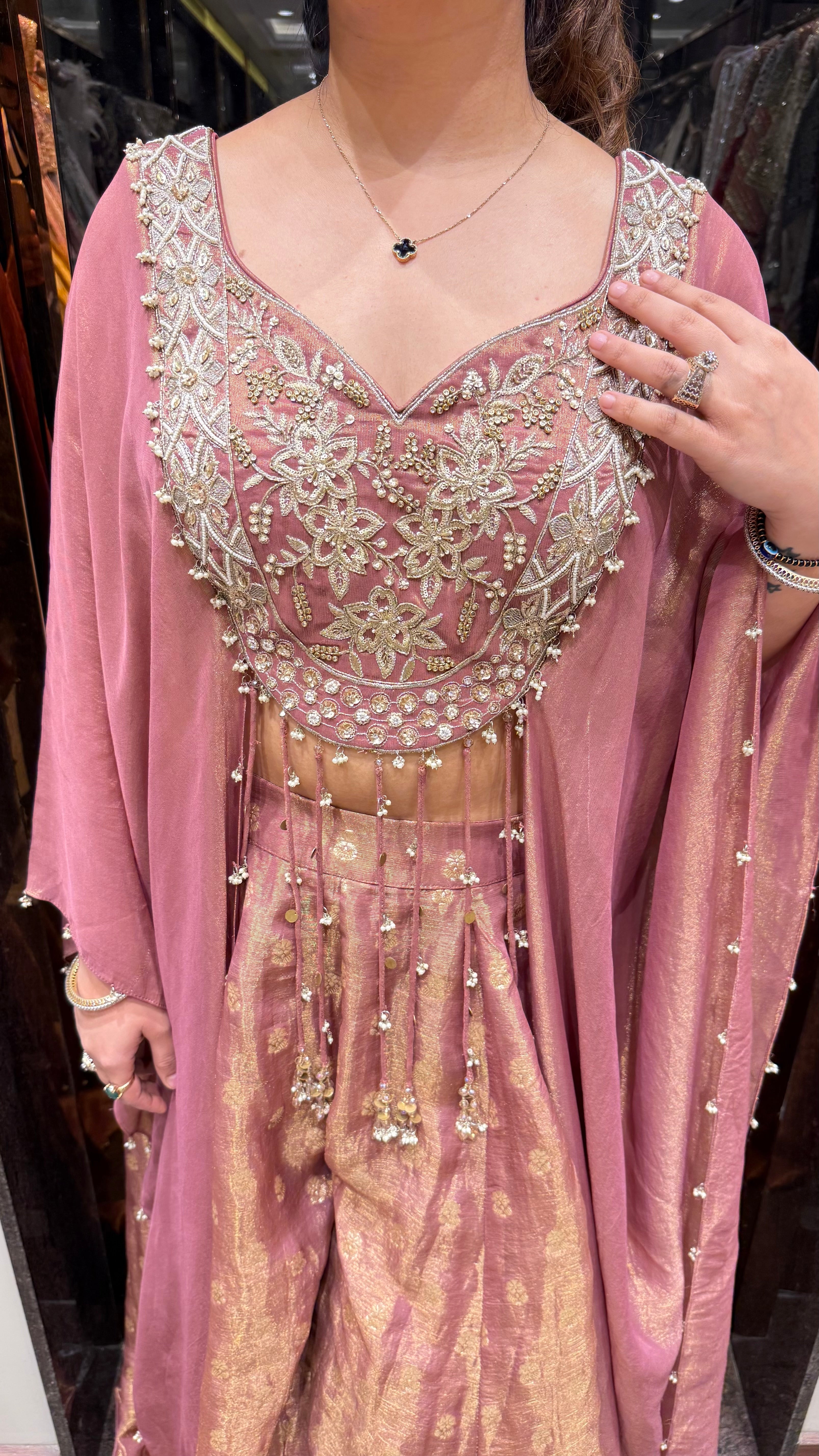 NOOR CAPE EMBROIDERED PALAZZO SET