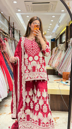 BAGH- THREAD EMBROIDERED GHARARA SUIT