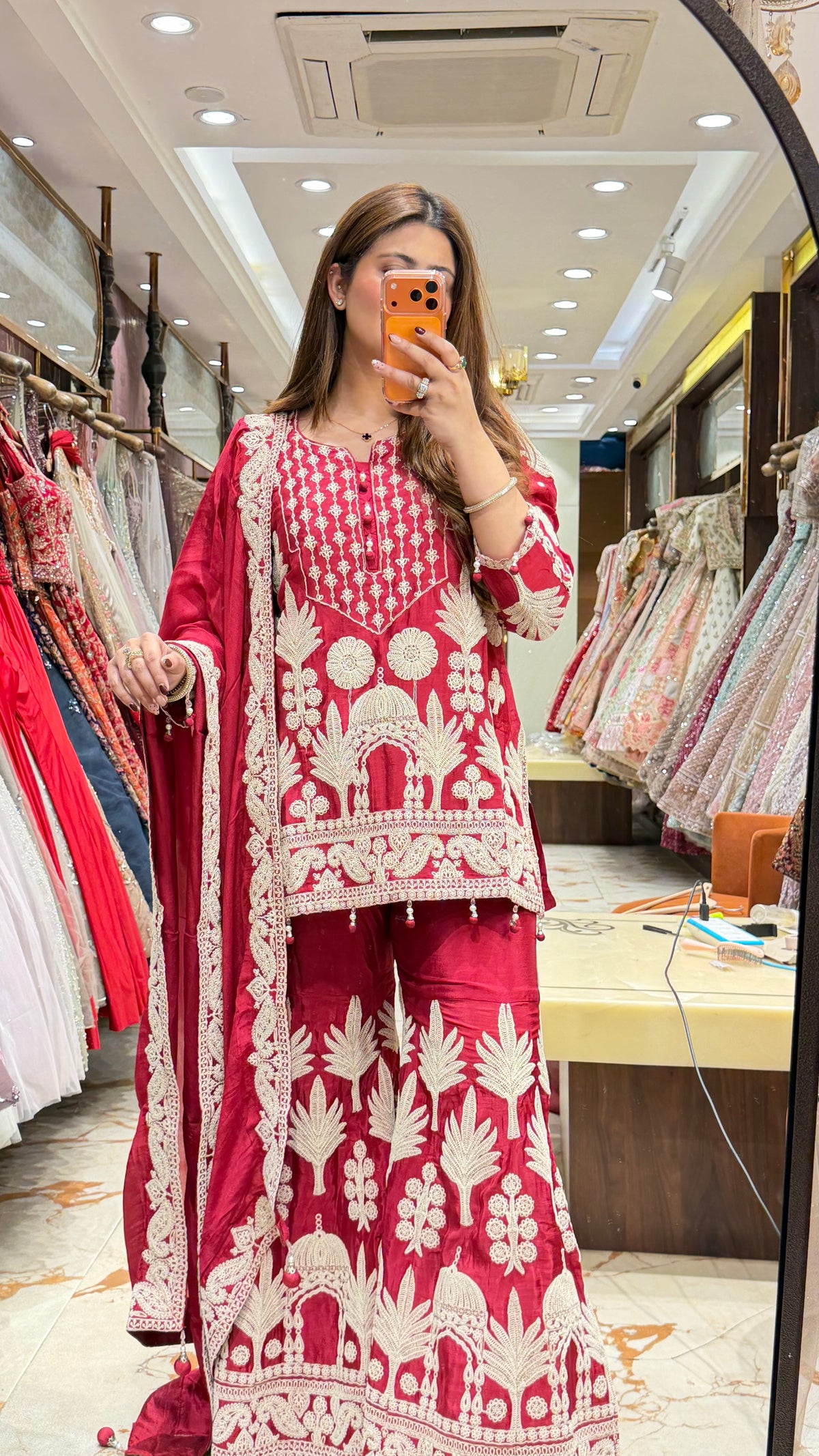 BAGH- THREAD EMBROIDERED GHARARA SUIT