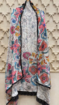 Multi Flower Printed Hand Work Unstitched Suit