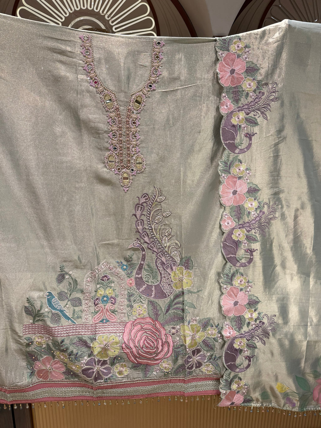 MOR-E-BAGH SHIMMER UNSTITCHED SUIT