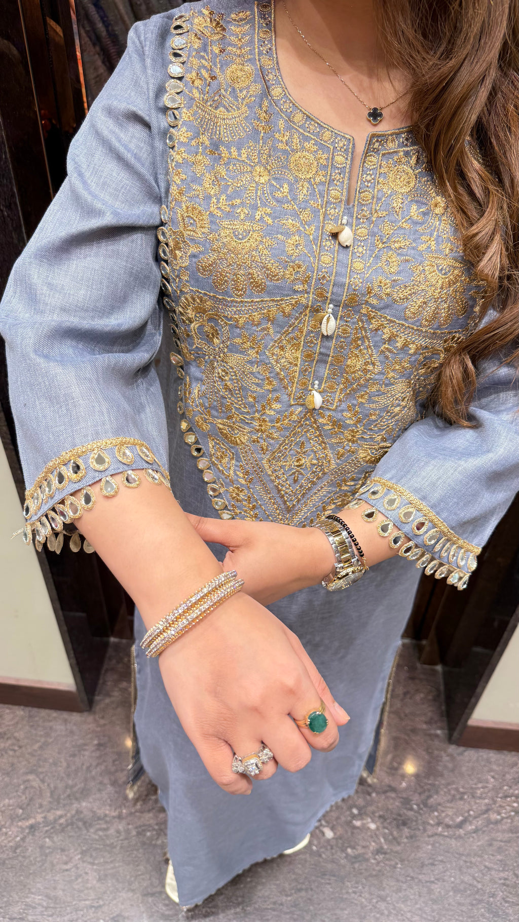 OMAN DENIM SLIT DRESS