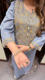 OMAN DENIM SLIT DRESS