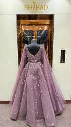 AMARA CAPE SLEEVE BALL GOWN