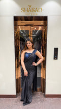 Blue & Black Cocktail Drape Saree