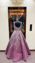 ROSETTE EMBELLISHED BALLGOWN