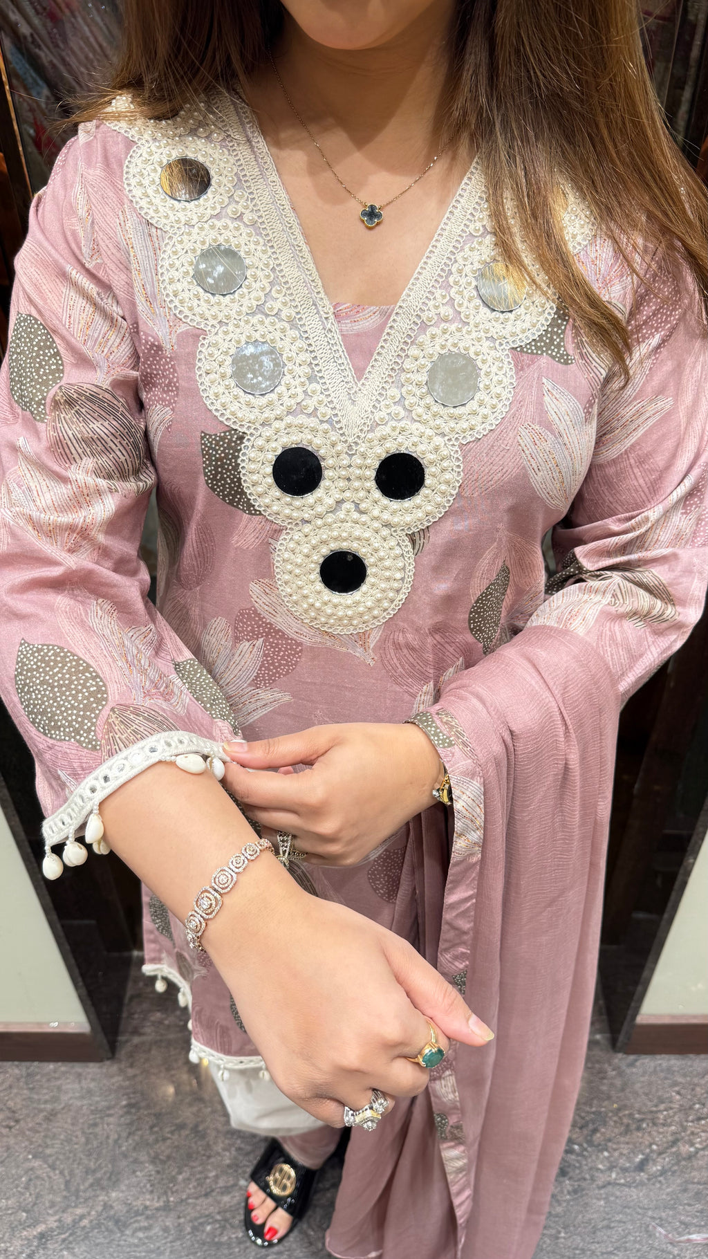 SAJDA MIRROR FARSHI SALWAR SUIT