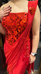 Mirror Tulip Corset Saree