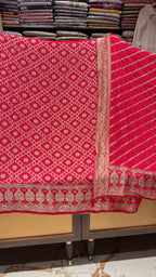 PURE BANARSI BANDHEJ KHADDI GEORGETTE UNSTITCHED SUIT