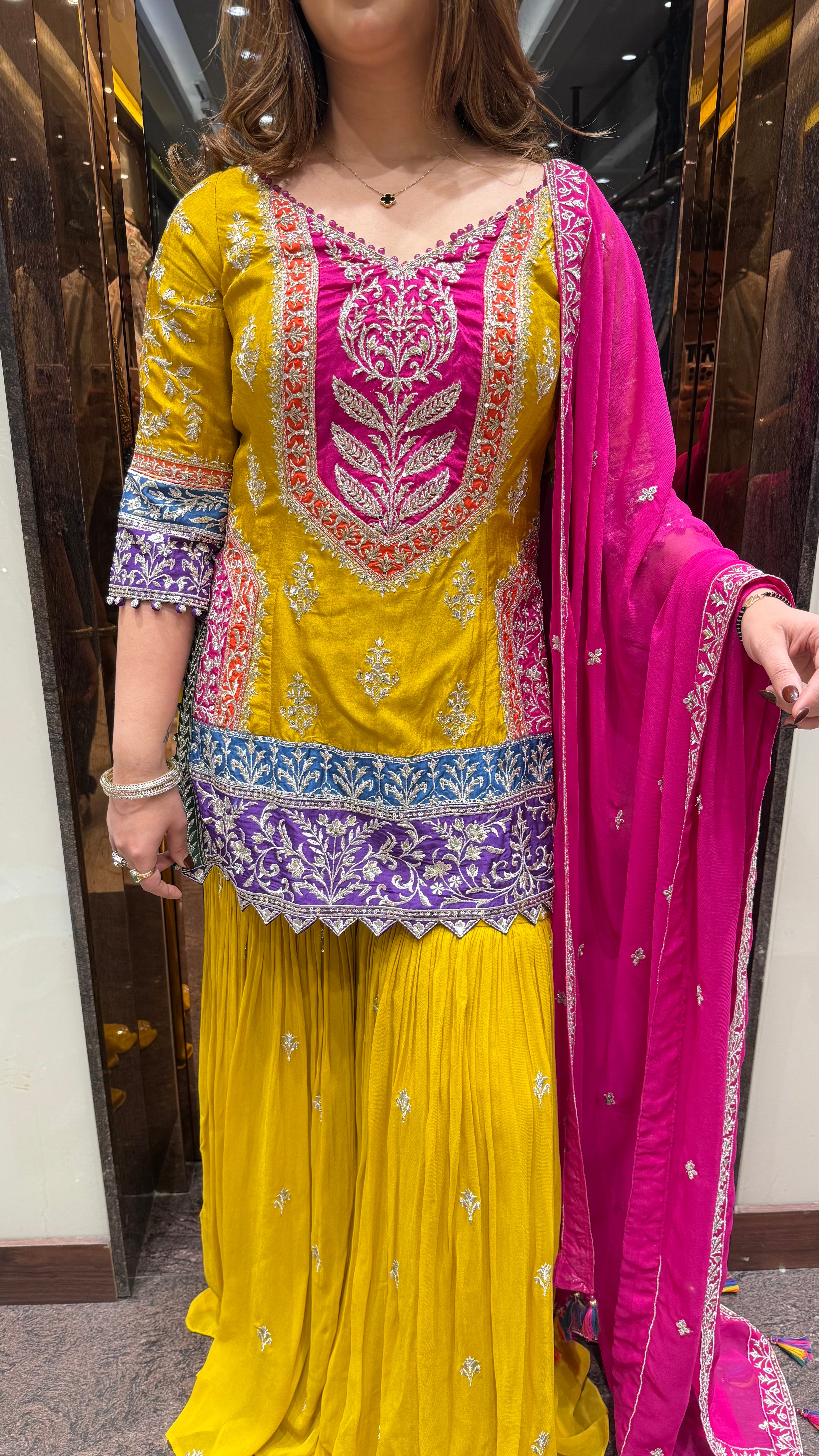 Multicolour Punjabi Sharara Suit