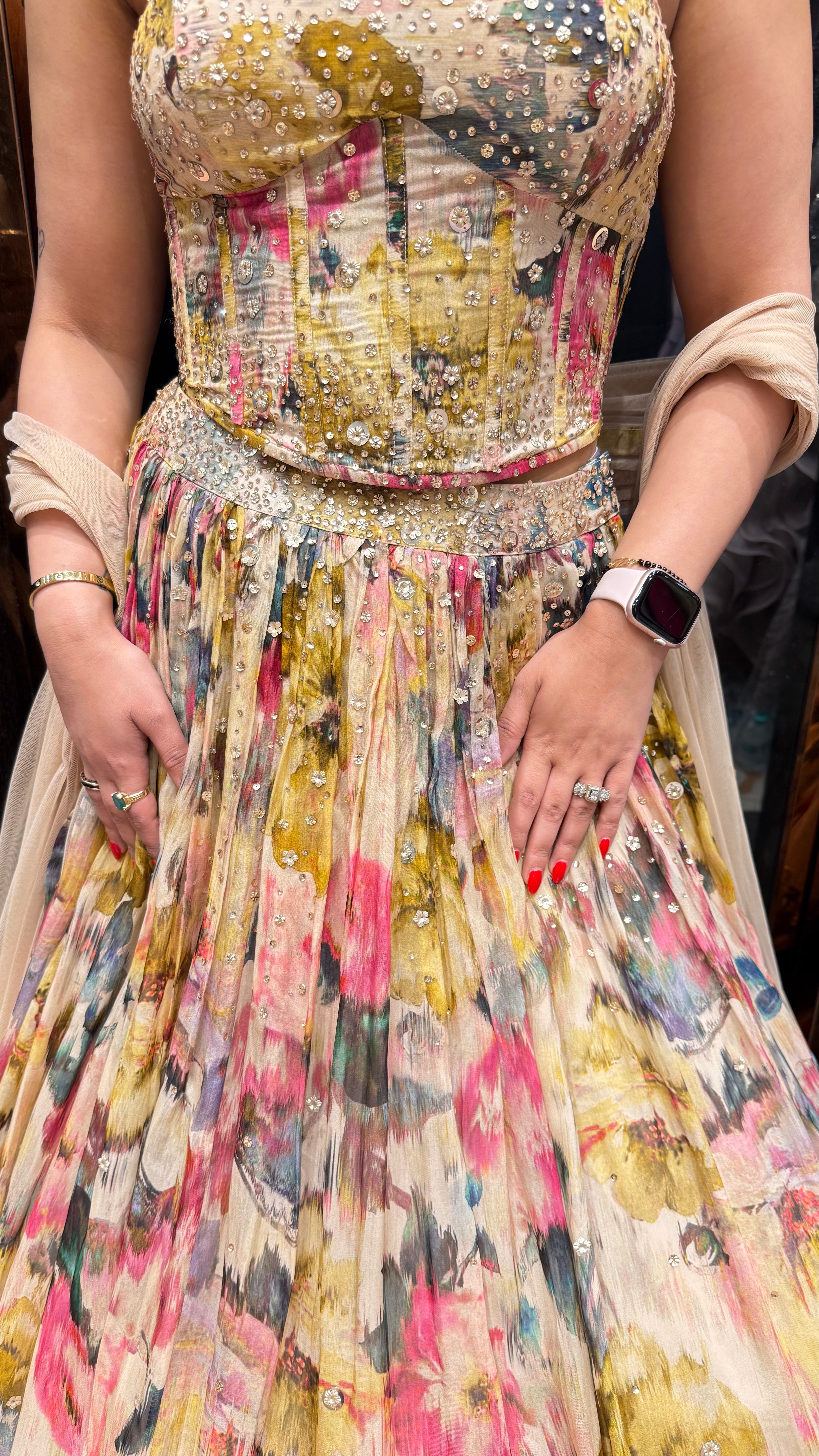 FARAH Floral Lehenga