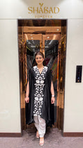 Front tie kaftan with hooked pants and belt